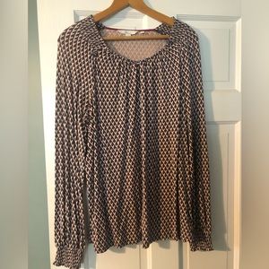 Boden Pintucked Knit Blouse